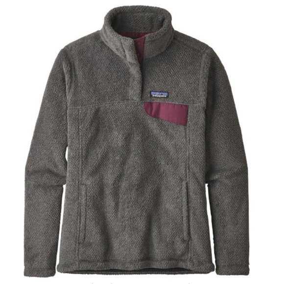 Patagonia Gray Purple Re-Tool Snap-T Fleece Pullover Kangaroo Pocket XL - Picture 1 of 7